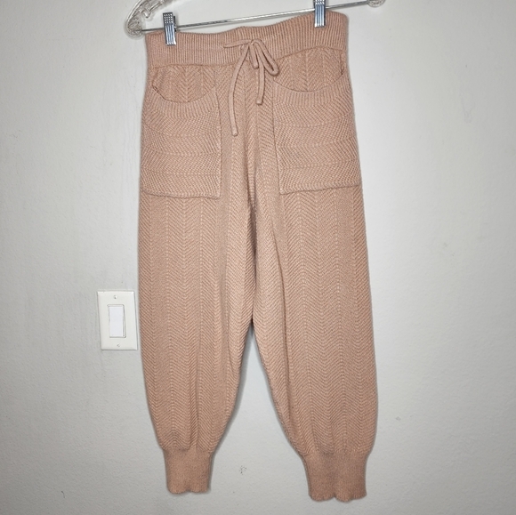 Carly Jeans Cable Knit Sweater Lounge Pants Joggers Dusty Pink Size Medium - Picture 13 of 14
